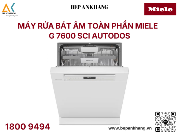 Máy rửa bát âm tủ Miele - G 7600 SCi AutoDos Stainless steel - Sấy ngưng tụ, tự động hé cửa